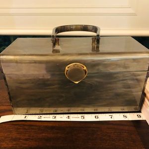 Vintage lucite bag by wilardy in brown/gray marble